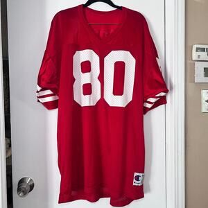 Vintage Champion Jerry Rice #80 San Francisco 49ers Jersey Red Size 52